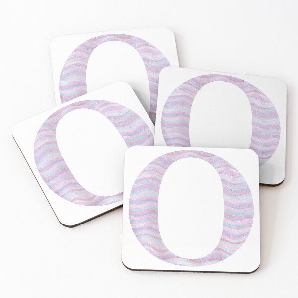 Item preview, Initial O Rose Quartz And Serenity Pink Blue Wavy Lines designed and sold by theartofvikki.
