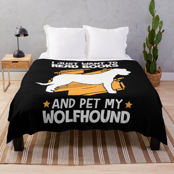 Item preview, Reading books and petting Irish wolfhound designed and sold by madgrfx.