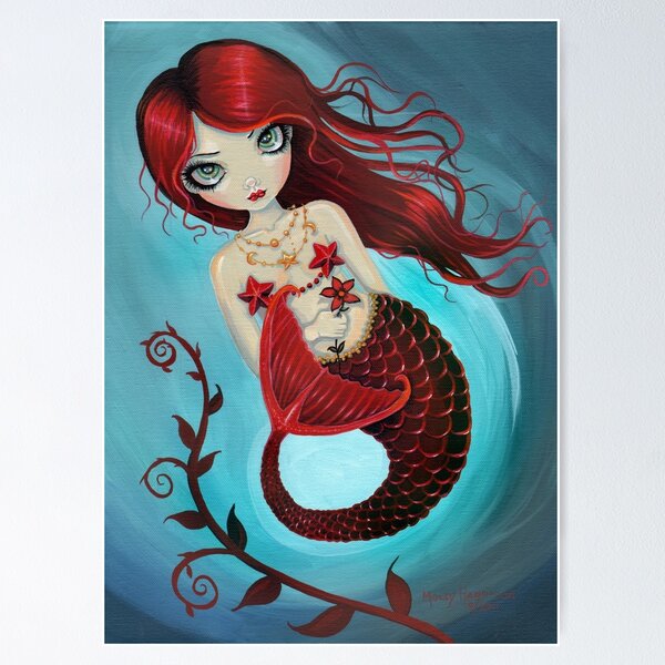 Item preview, Ruby Big Eye Mermaid by Molly Harrison designed and sold by Molly  Harrison.