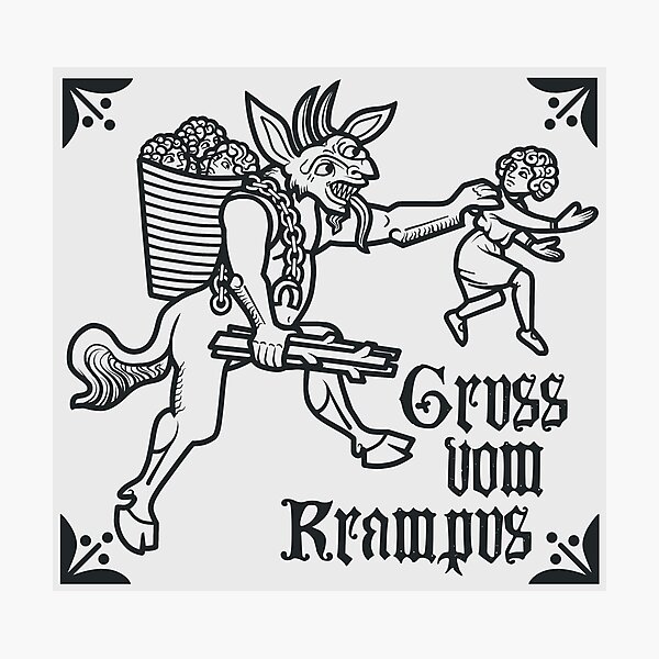Item preview, Greetings from Krampus (Black) designed and sold by abshierartwork.