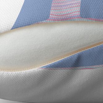 Alternate view of Initial L Rose Quartz And Serenity Pink Blue Wavy Lines Throw Pillow