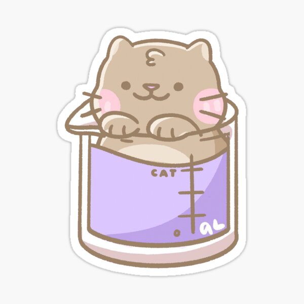 Chat dans un laboratoire Sticker