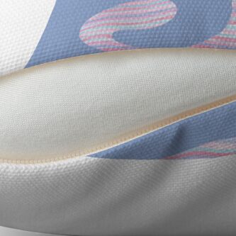 Alternate view of Initial J Rose Quartz And Serenity Pink Blue Wavy Lines Throw Pillow