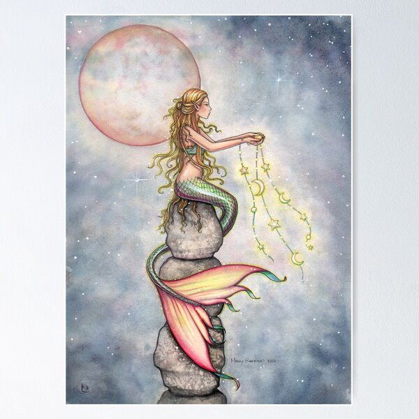 Item preview, "Star Filled Sky" Mermaid Art by Molly Harrison designed and sold by Molly  Harrison.