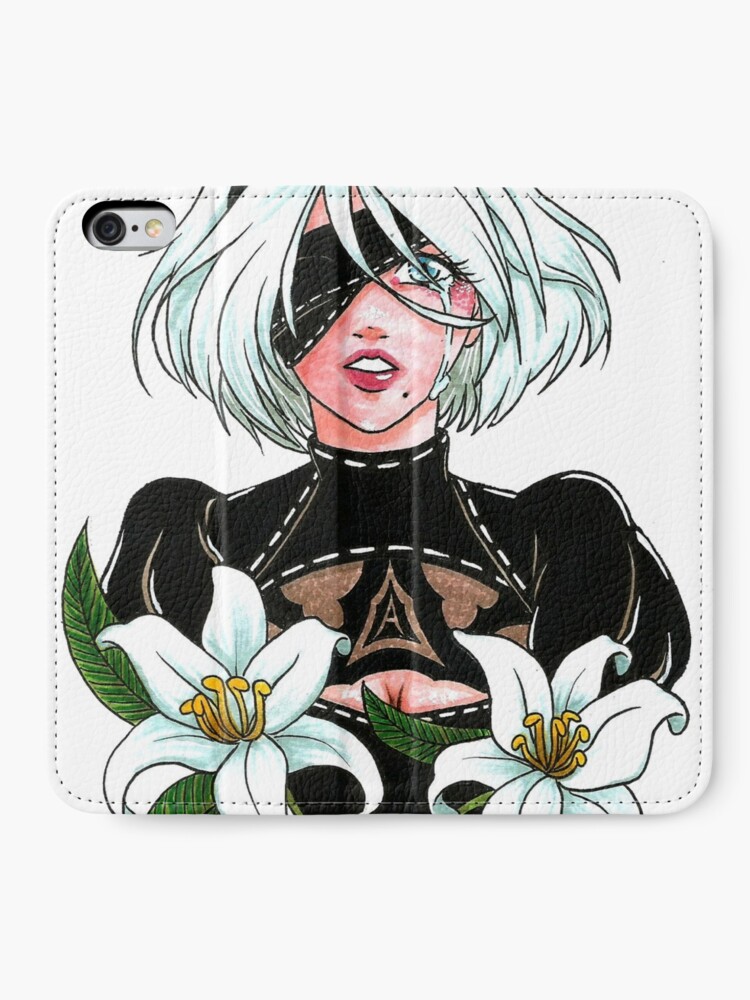 Yorha 2b Fanart Iphone Wallet By Valentinasworks Redbubble