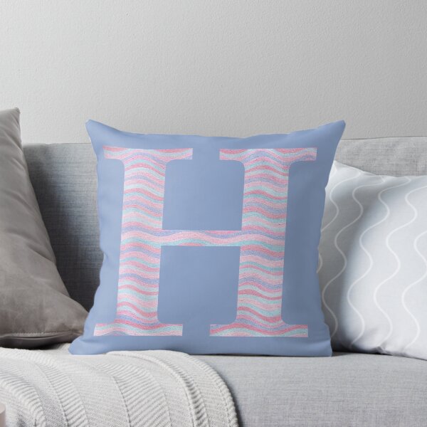 Item preview, Initial H Rose Quartz And Serenity Pink Blue Wavy Lines designed and sold by theartofvikki.
