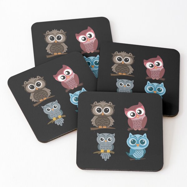 Item preview, Colored cute owls ever designed and sold by Pattern-for-u.