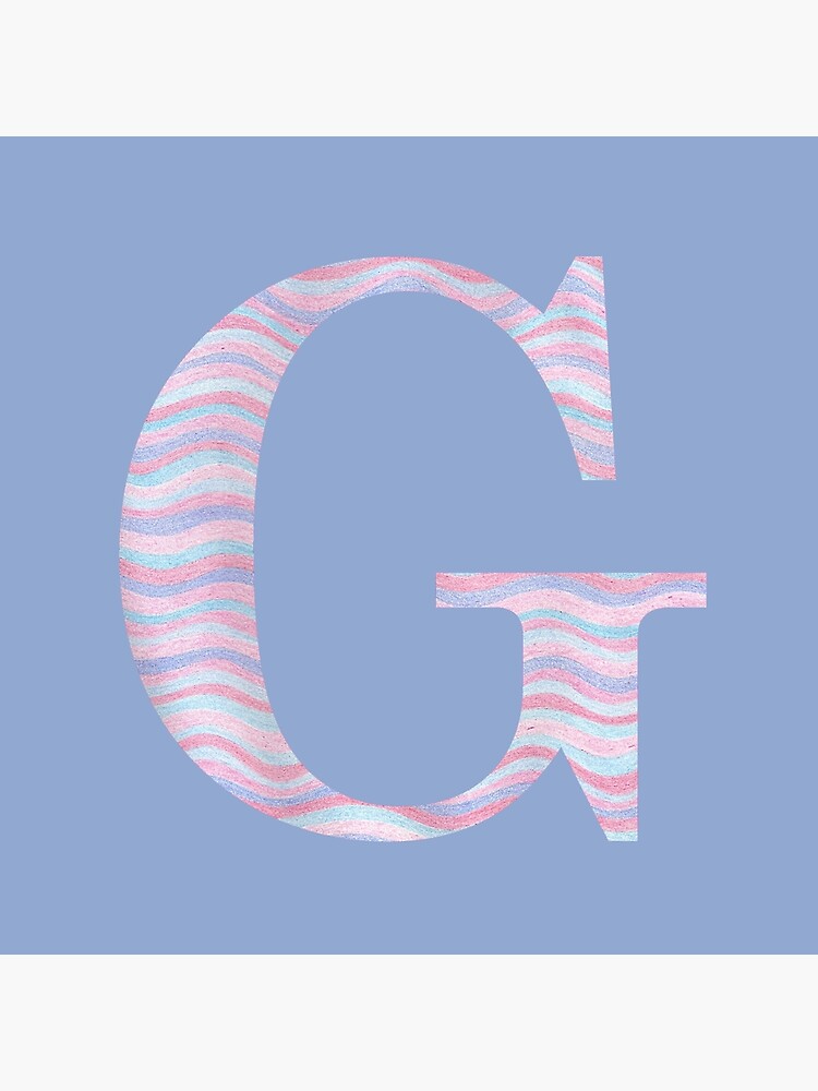 Initial G Rose Quartz And Serenity Pink Blue Wavy Lines by theartofvikki