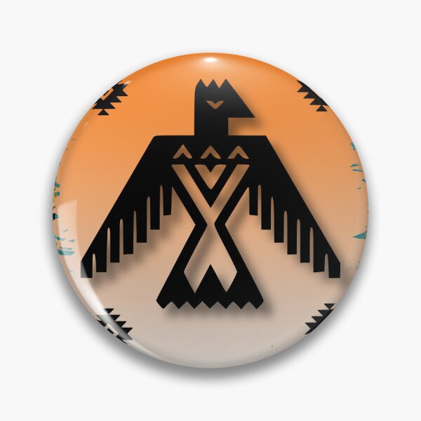 Item preview, Eagle Tribal Symbol Pattern In Turquoise And Oranges designed and sold by handsoftime2020.