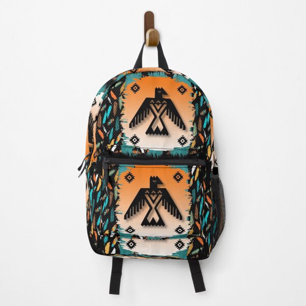 Item preview, Eagle Tribal Symbol Pattern In Turquoise And Oranges designed and sold by handsoftime2020.