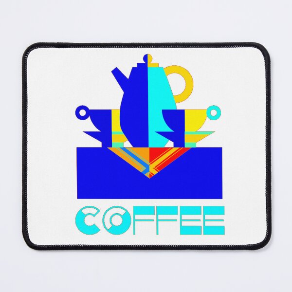 Item preview, Retro coffee print in blue multi designed and sold by LaylaEvans1.