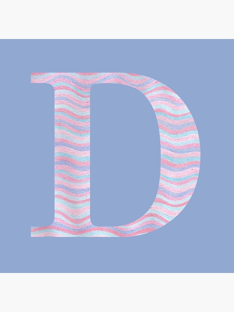 Initial D Rose Quartz And Serenity Pink Blue Wavy Lines by theartofvikki