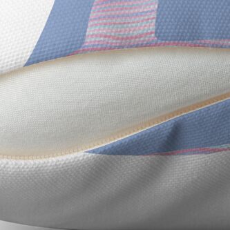 Alternate view of Initial D Rose Quartz And Serenity Pink Blue Wavy Lines Throw Pillow