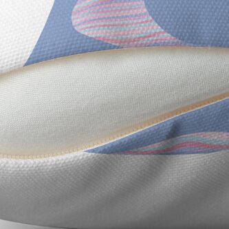 Alternate view of Initial C Rose Quartz And Serenity Pink Blue Wavy Lines Throw Pillow
