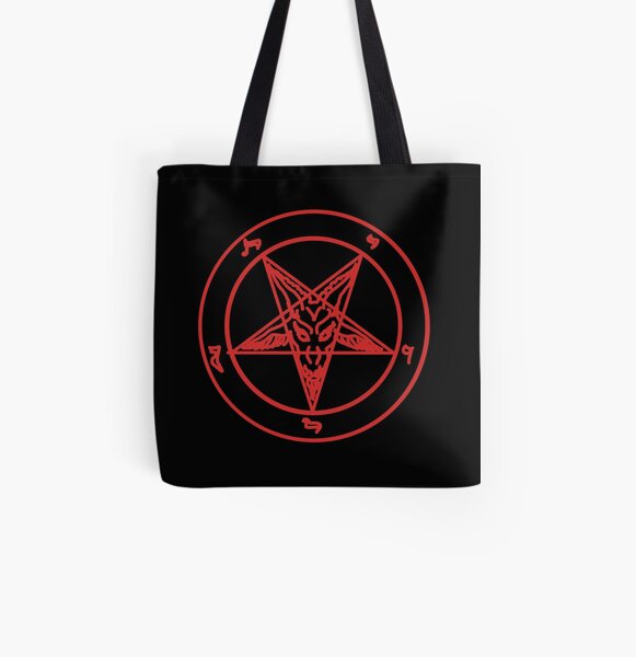 Red Baphomet All Over Print Tote Bag