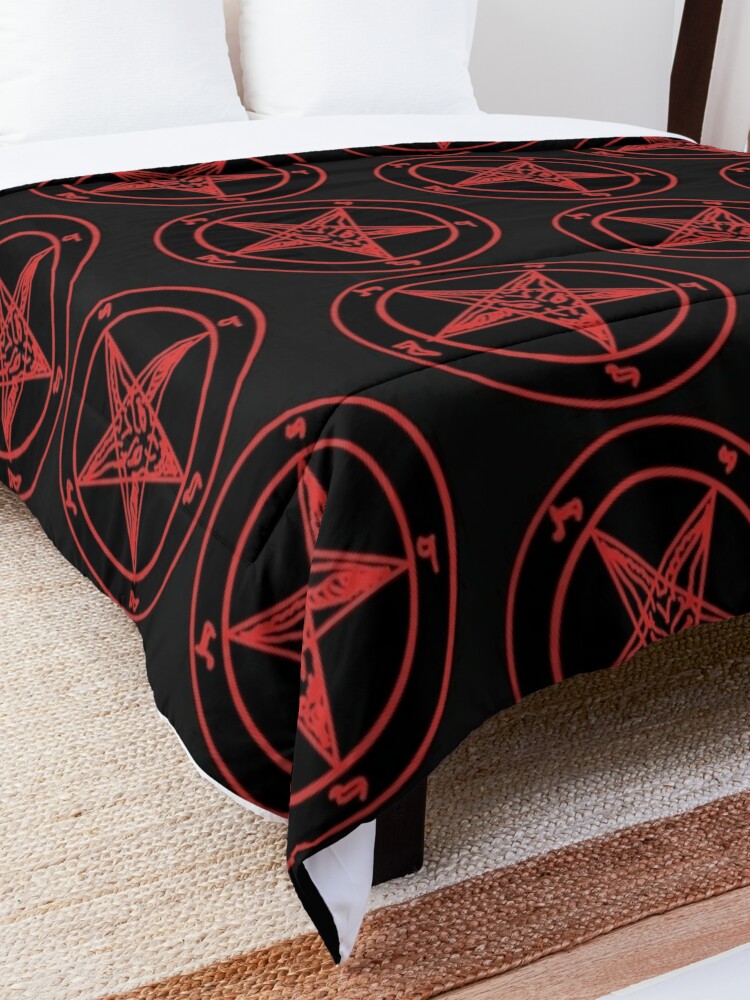 Alternate view of Red Baphomet Comforter