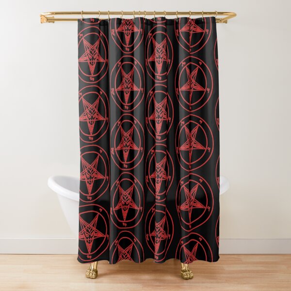 Red Baphomet Shower Curtain
