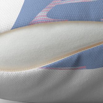 Alternate view of Initial A Rose Quartz And Serenity Pink Blue Wavy Lines Throw Pillow