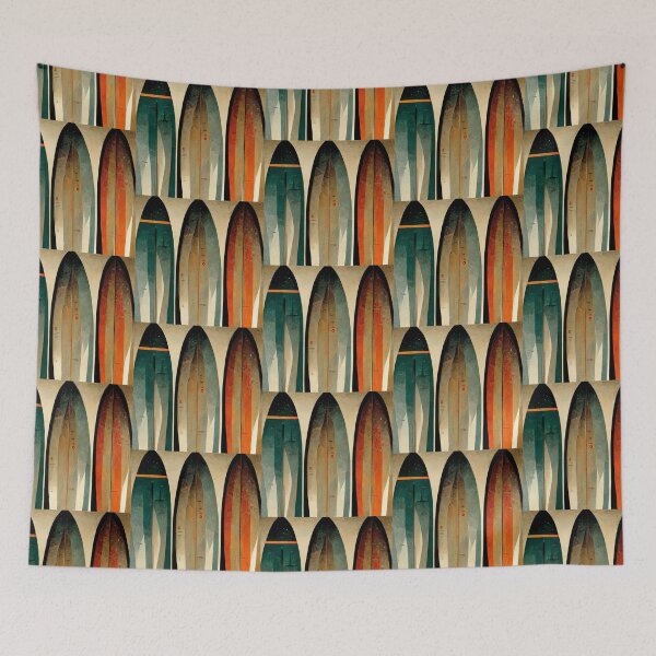 Item preview, Art Deco Retro Vintage Surfboards Beach Decoration Art Gift designed and sold by LADistrictGarb.