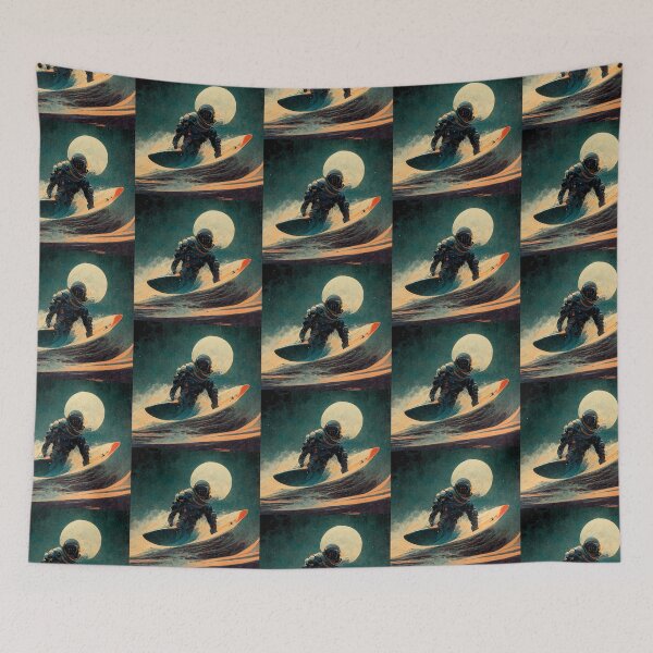 Item preview, Astronaut Surfing, Trippy, Abstract, Beach Decoration Art Gift designed and sold by LADistrictGarb.