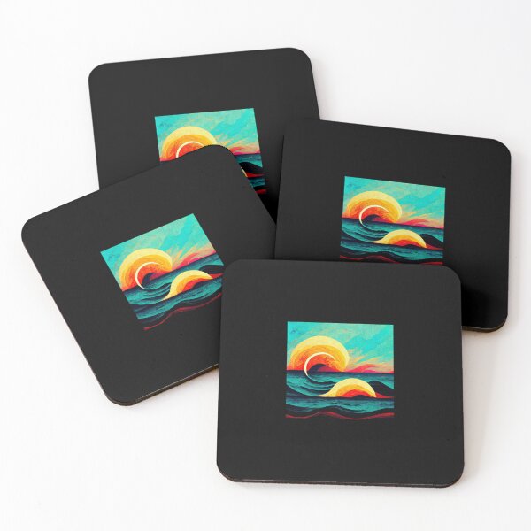 Item preview, Sunburst Waves Ocean Popart Beach Decoration Art Gift designed and sold by LADistrictGarb.