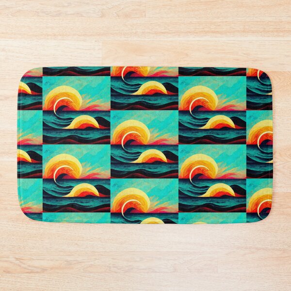 Item preview, Sunburst Waves Ocean Popart Beach Decoration Art Gift designed and sold by LADistrictGarb.