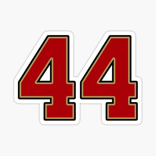 Hank Aaron #44 Jersey Number Sticker for Sale by StickBall