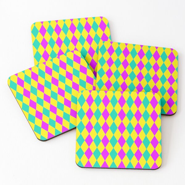 Item preview, Teal, Purple Yellow Mardi Gras Diamond Harlequin Pattern designed and sold by Deborah Camp.