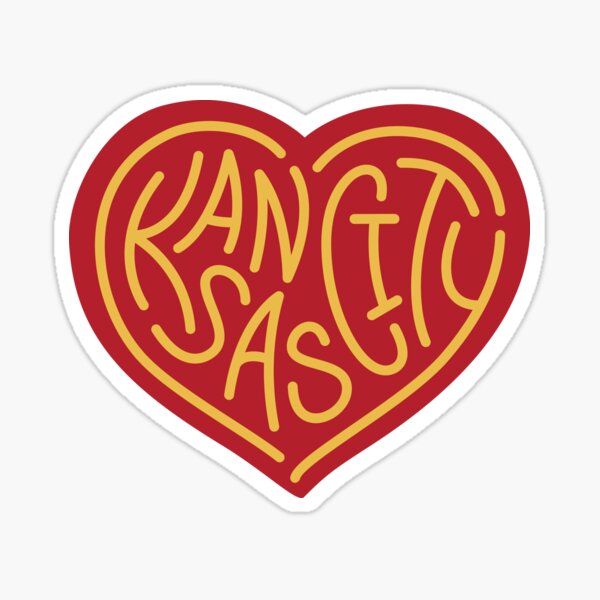 KC Chiefs Color Heart Sticker