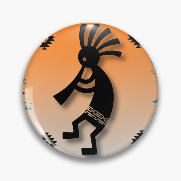 Item preview, Kokopelli Tribal Symbol Pattern In Turquoise And Oranges designed and sold by handsoftime2020.