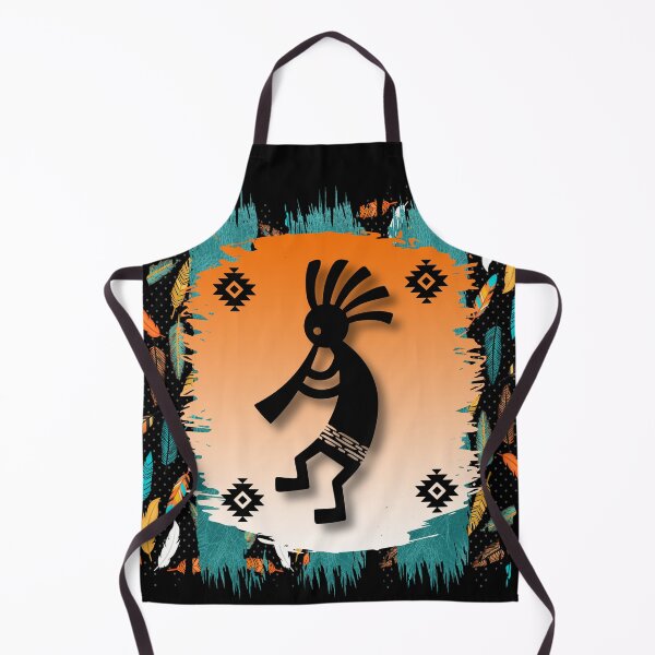 Item preview, Kokopelli Tribal Symbol Pattern In Turquoise And Oranges designed and sold by handsoftime2020.