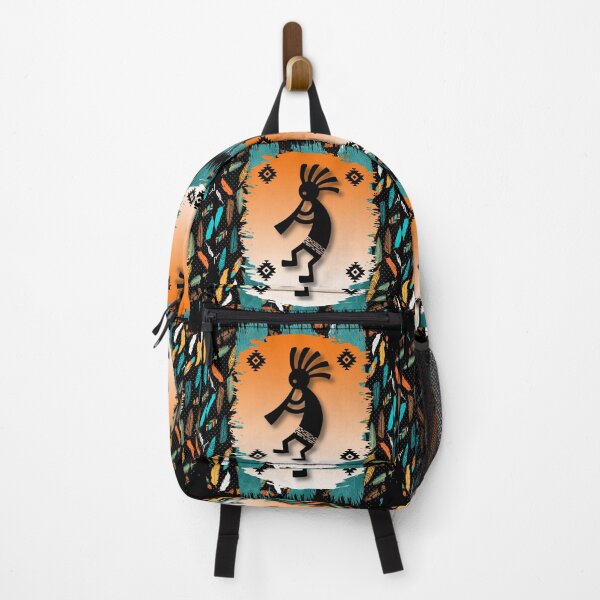 Item preview, Kokopelli Tribal Symbol Pattern In Turquoise And Oranges designed and sold by handsoftime2020.