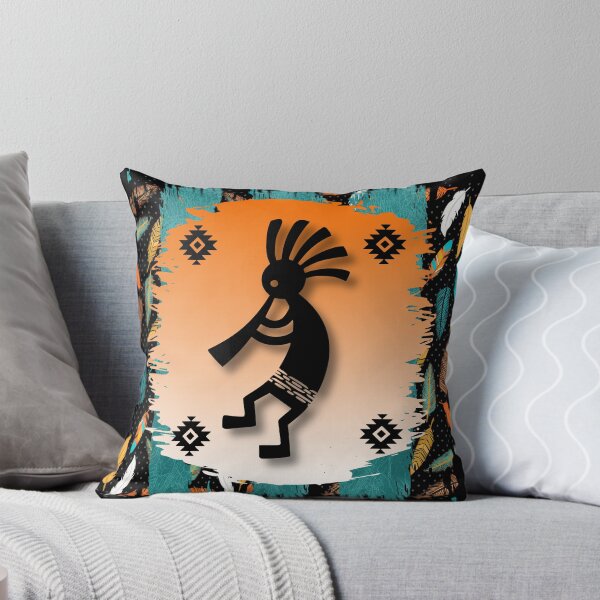 Item preview, Motif de symbole tribal Kokopelli en turquoise et orange designed and sold by handsoftime2020.