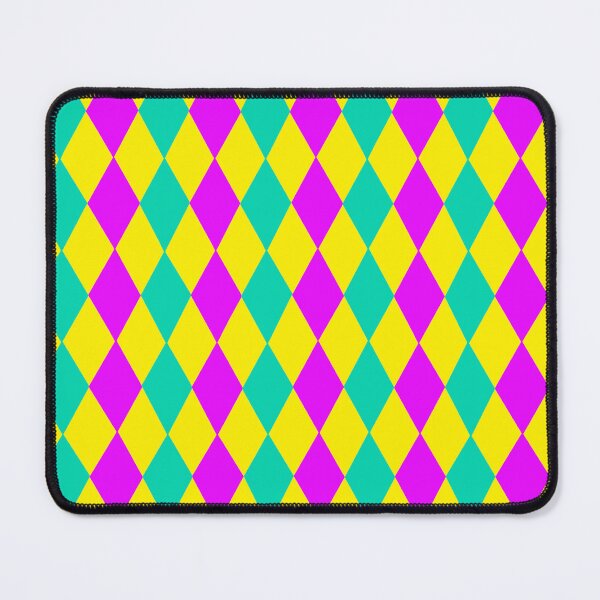 Item preview, Teal, Purple Yellow Mardi Gras Diamond Harlequin Pattern designed and sold by Deborah Camp.