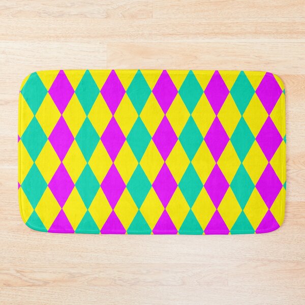 Item preview, Teal, Purple Yellow Mardi Gras Diamond Harlequin Pattern designed and sold by Deborah Camp.