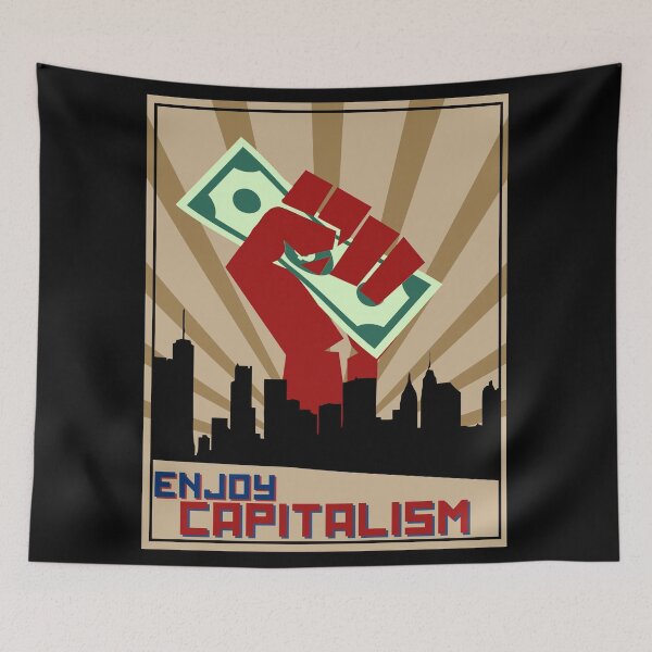 Item preview, Enjoy Capitalism, communism propaganda parod red designed and sold by T-Look.