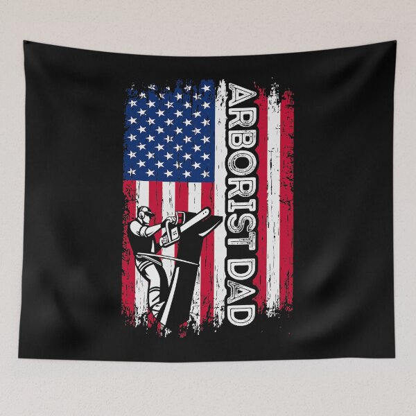 Item preview, Arborist Dad American Flag Climber Dad Chainsaw Fathers Day designed and sold by Earthshaker-art.