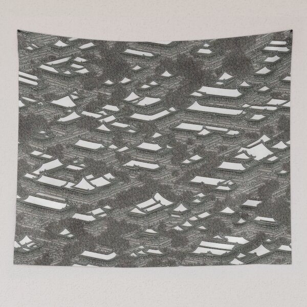 Item preview, Forbidden City Antique Oriental Chinese Cityscape Pattern designed and sold by speedrunner.