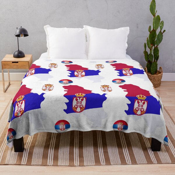 Item preview, Serbian Map Flag designed and sold by Tienda-Vane.