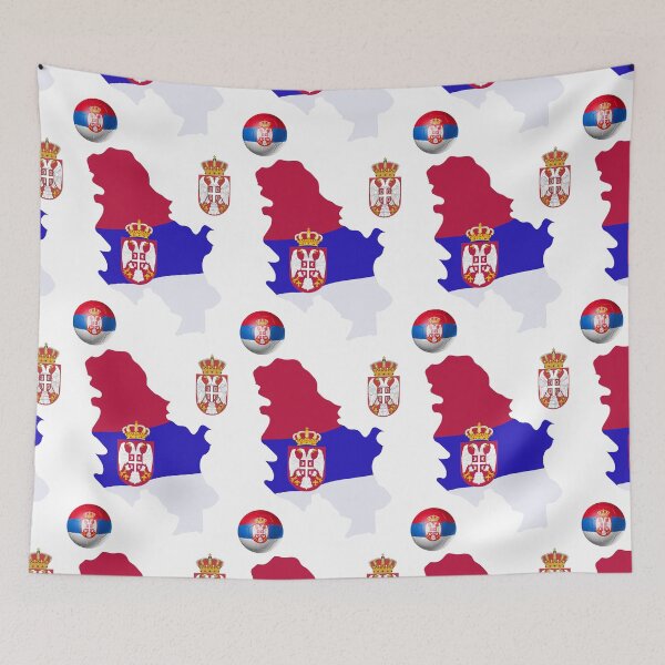 Item preview, Serbian Map Flag designed and sold by Tienda-Vane.