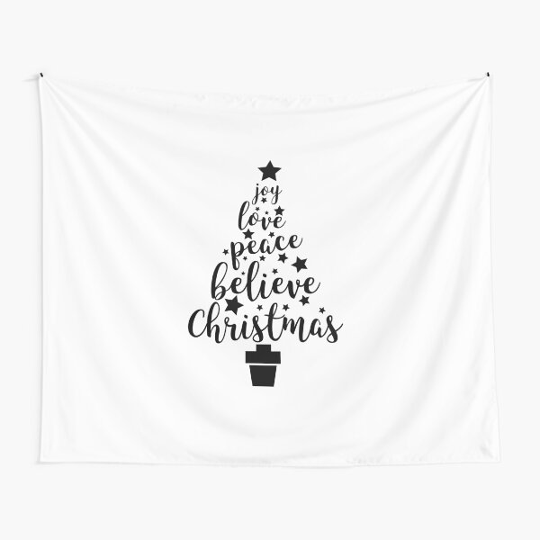 "Joy Love Peace Believe Christmas Tree" Tapestry for Sale by lunanova  Redbubble