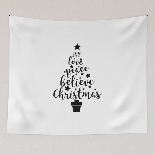 Item preview, Joy Love Peace Believe Christmas Tree designed and sold by lunanova.