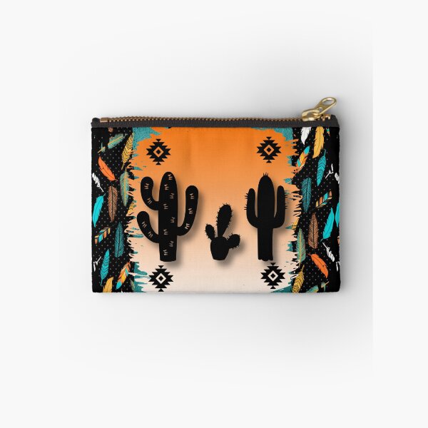 Item preview, Cactus With Tribal Symbol Pattern In Turquoise And Oranges designed and sold by handsoftime2020.