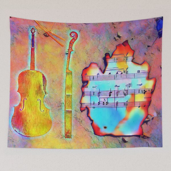 Item preview, Violin and sheet music designed and sold by Artbellachi.