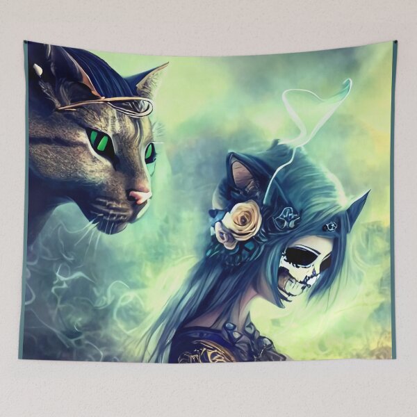 Item preview, A Cat and a Girl Always Together  designed and sold by HMadeArtSON.