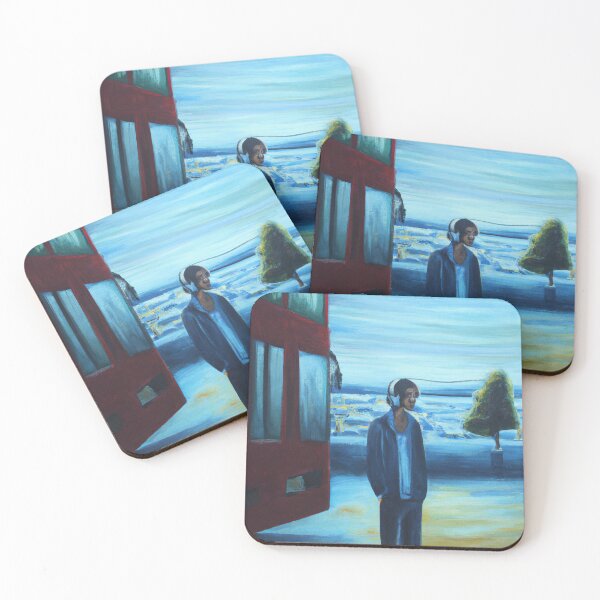 Item preview, Lonely boy with headphones designed and sold by MyOilArt4you.