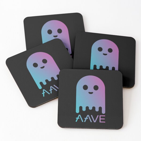 Item preview, Aave AAVE Crypto Altcoin - Clean Gradient Ghost Character with Text Logo designed and sold by CryptoMoods.