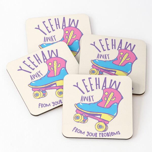 Item preview, YeeHaw lejos de tus problemas | Funny Adulting Yee Haw Cowboy Boot Roller Skater Boots MEME designed and sold by Any Color Designs.