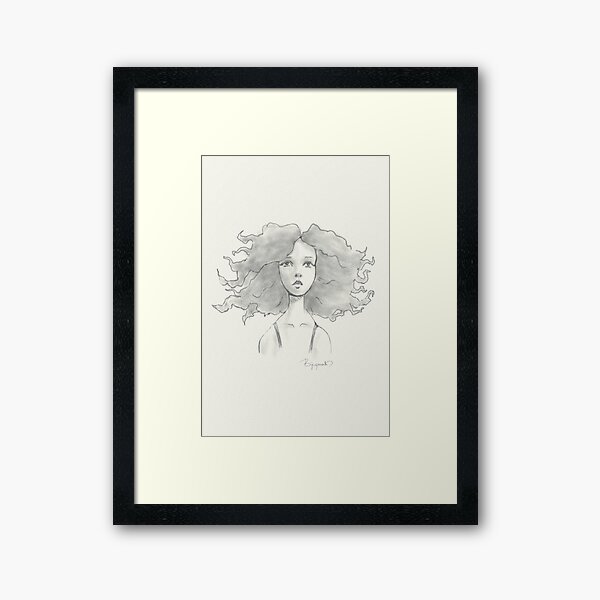 Pencil sketch by Indian Artist Biju P Framed Art Print
