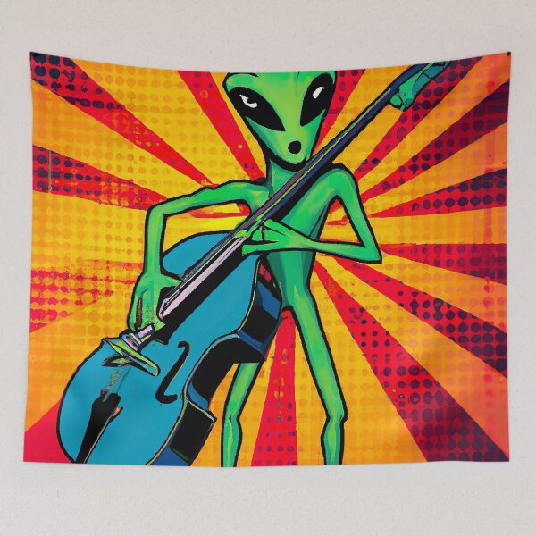 Item preview, Surreal alien stand up bassist from another dimension designed and sold by Ludvig823.